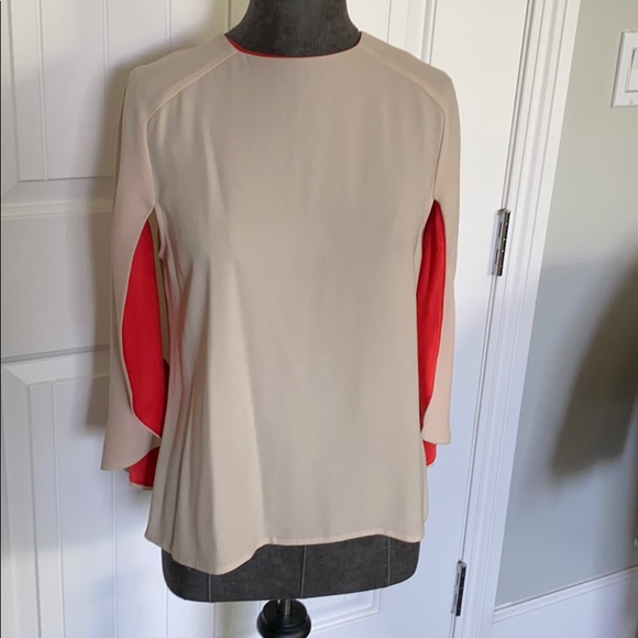 Stunning Silk Cape Blouse from Bergdorf Goodman with Orange lining - Picture 2 of 8